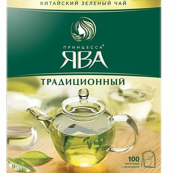 Чай зеленый Принцесса Ява Традиционный 100 пак., 200 г