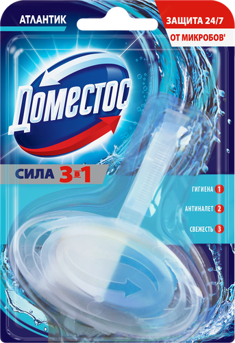 

Блок для унитаза Domestos 3 в 1 Атлантик гигиенический 1 шт.