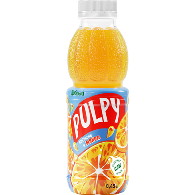 Напиток негазированный «Pulpy» сокосодержащий, апельсин, 450 мл