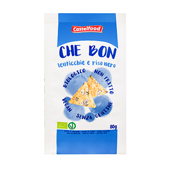

Снеки Castelfood Che Bon из красной чечевицы и черного риса (без глютена) 80 г