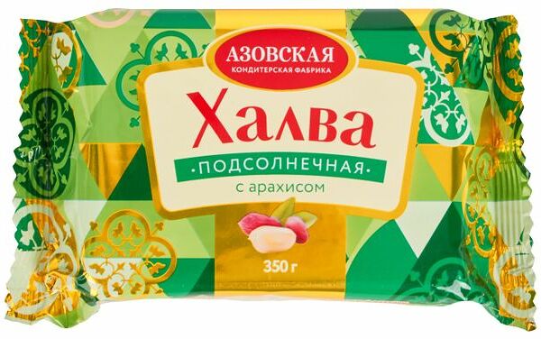 Халва подсолнечная Азовская кондитерская фабрика с арахисом, 350 г