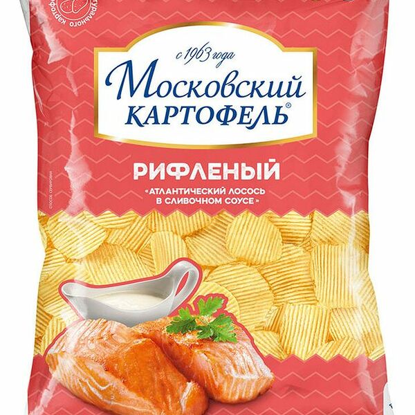 Чипсы Московский картофель рифленые Атлантический лосось 150 г