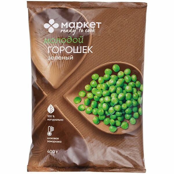 Горошек Маркет Перекрёсток зелёный быстрозамороженный 400 г