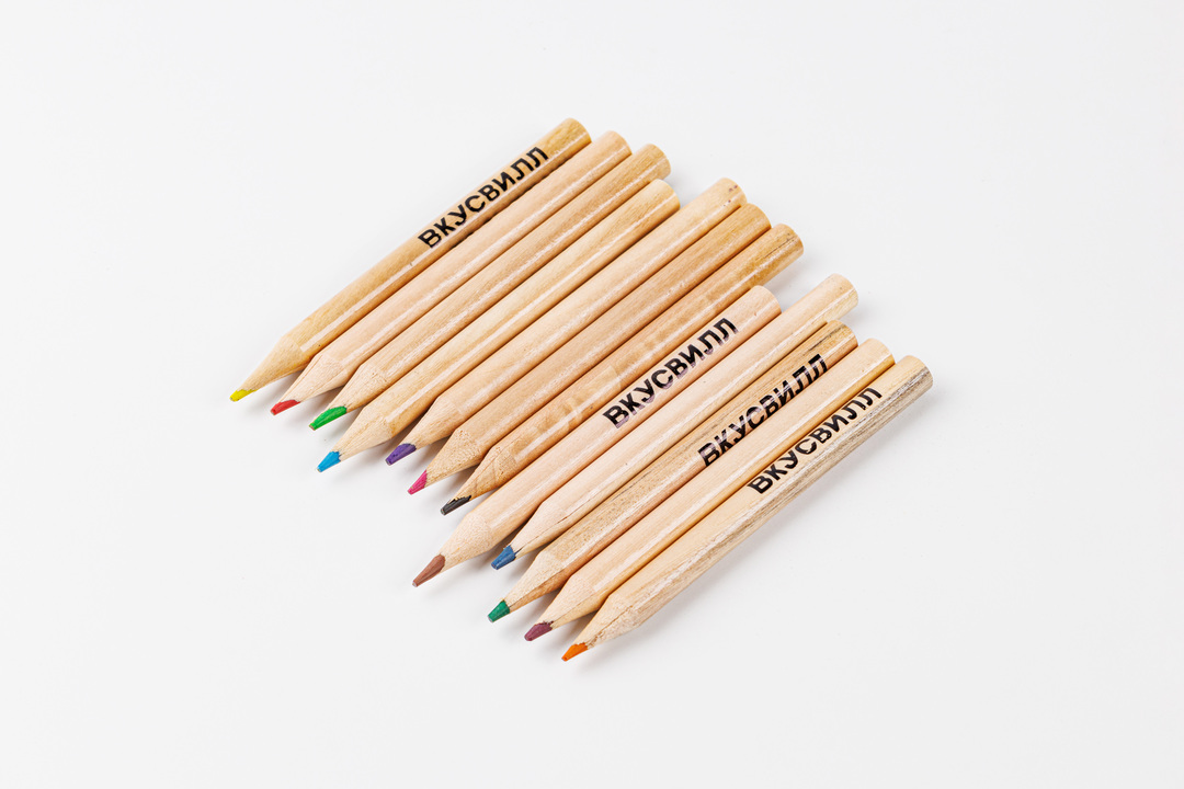 

Карандаши ВкусВилл цветные в тубусе 12 шт.