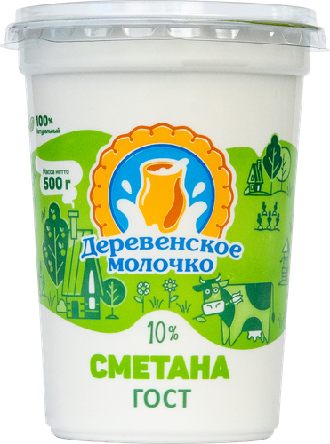 

Сметана Деревенское молочко 10% 500 г