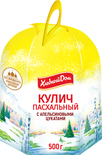 

Кулич Хлебный дом Пасхальный с творогом и изюмом 500 г