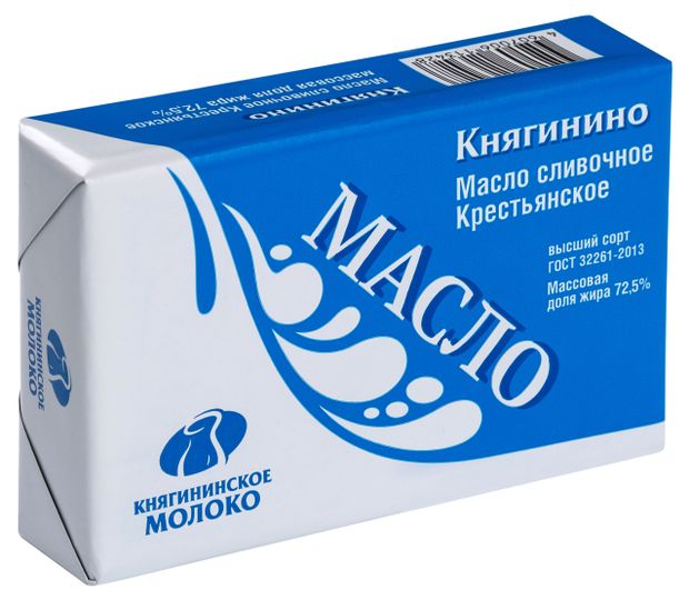 

Масло сливочное Княгинино Крестьянское 72.5% 180 г