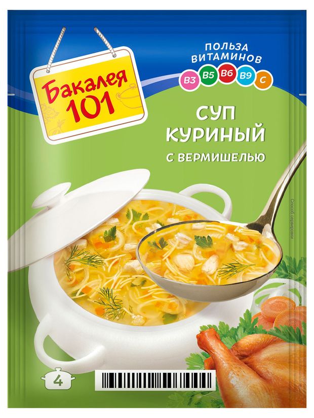 

Суп Бакалея 101 Куриный с вермишелью 60 г