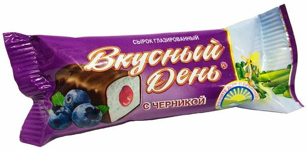 Сырок глазированный Вкусный день творожный с черникой 23% 45 г