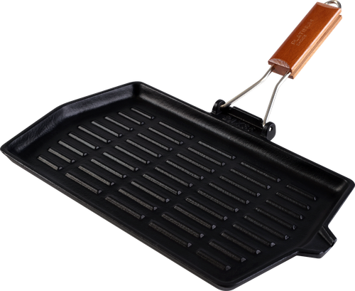 

Сковорода-гриль Platinum choice 35х21 см съемная ручка чугун эмаль