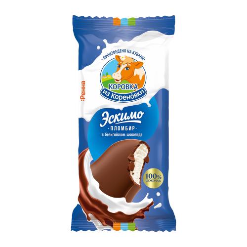 

Мороженое пломбир Коровка из Кореновки эскимо в бельгийском шоколаде 15% 70 г