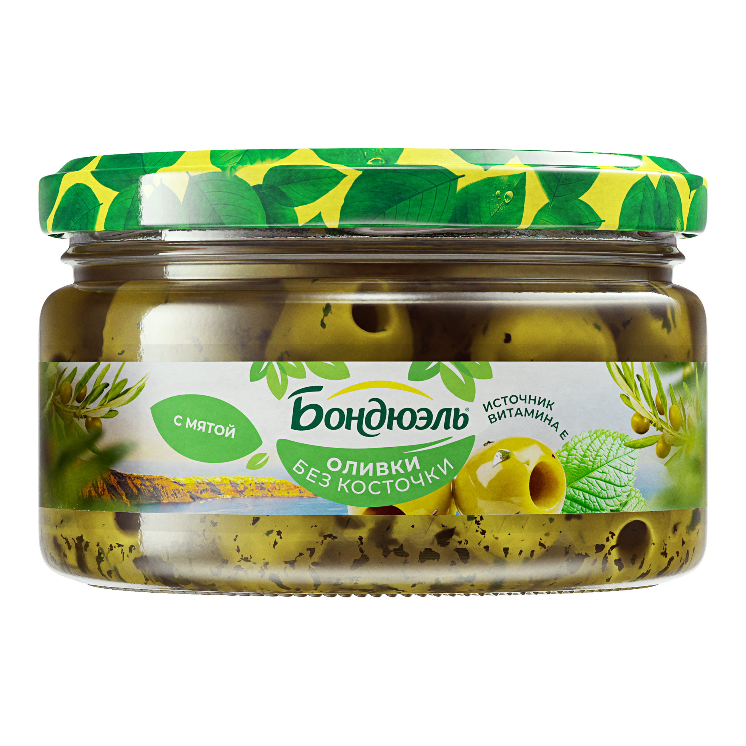 

Оливки Бондюэль без косточки с мятой 200 г
