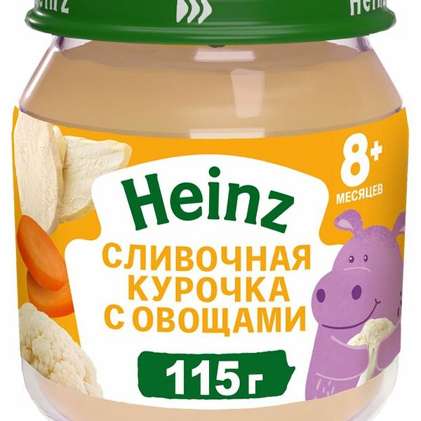 Пюре детское мясное Heinz Сливочное курица с овощами с 8 месяцев, 115 г