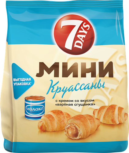 

Мини круассаны 7 Days c кремом со вкусом варёная сгущёнка 105 г