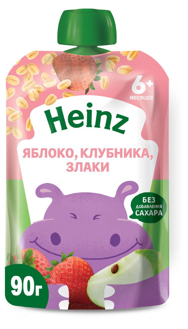 

Пюре Heinz фруктово-зерновое Яблоко, Клубника, Злаки 90 г
