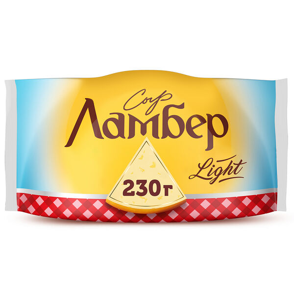 Сыр Ламбер Легкий 30% полутвердый кусковой 230 г