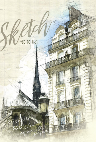 

Скетчбук ПЗБМ 20 листов А4 на гребне арт. 097316 дизайн в ассортименте