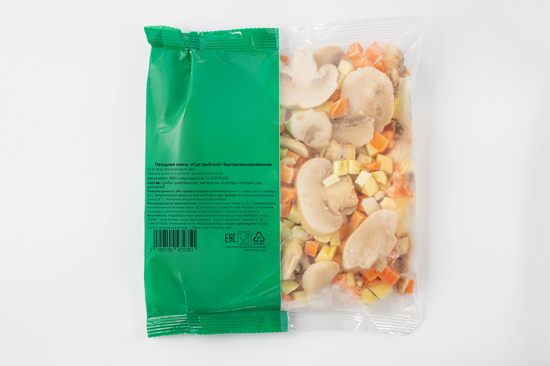 

Овощная смесь Суп грибной быстрозамороженная