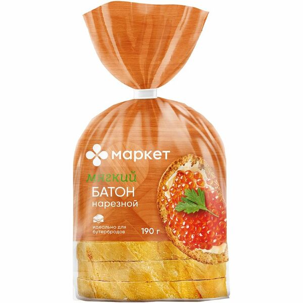 Батон Маркет Перекресток нарезной 190 г 