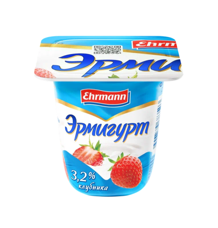 

Йогурт Эрмигурт Молочный 3.2% с клубникой 100 г 1 шт.