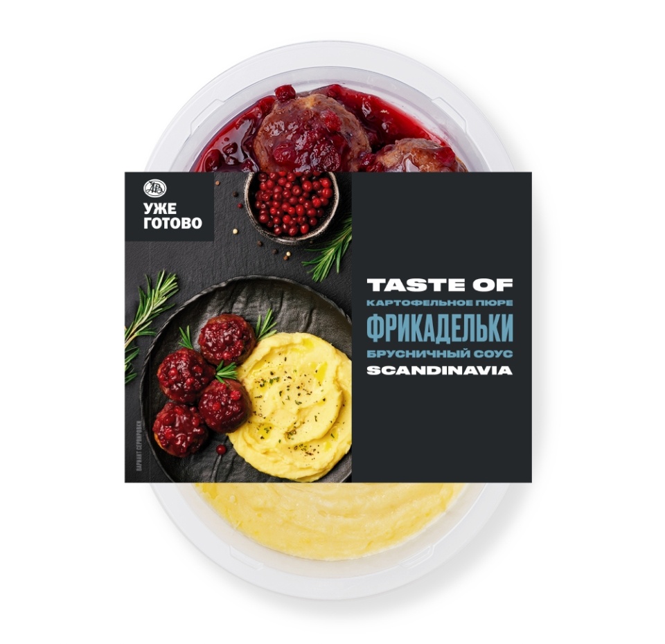 

Фрикадельки Уже Готово Taste Of в брусничном соусе с картофельным пюре 420 г