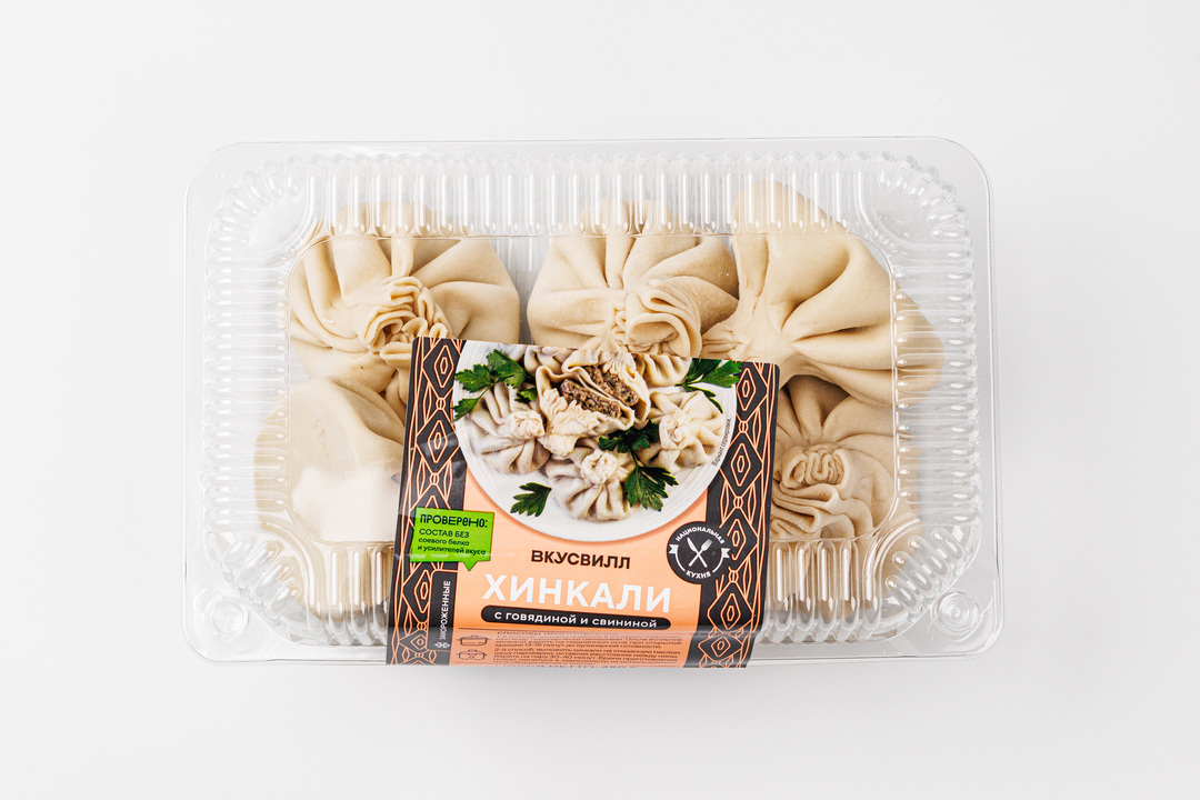 

Хинкали Вкусвилл с говядиной и свининой з/м 480 г