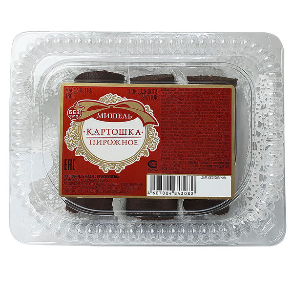 Пирожное Мишель картошка обсыпная со сливками 180 г