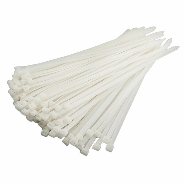 Хомут AVS NT2510-100W, нейлон, длина 100 мм, ширина 2.5 см, 100 штук, белые