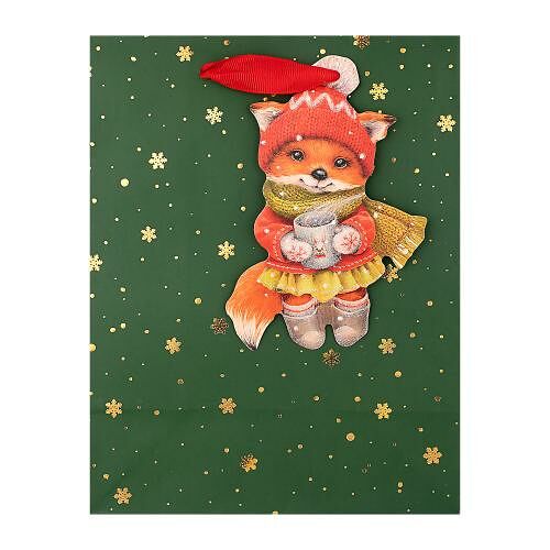 Новогодняя сумка премиум в ассортименте 18х22.3х10 см