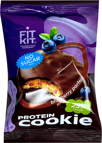 

Десерт протеиновый Fit Kit Protein Cookie Черничное парфе глазированный 40 г
