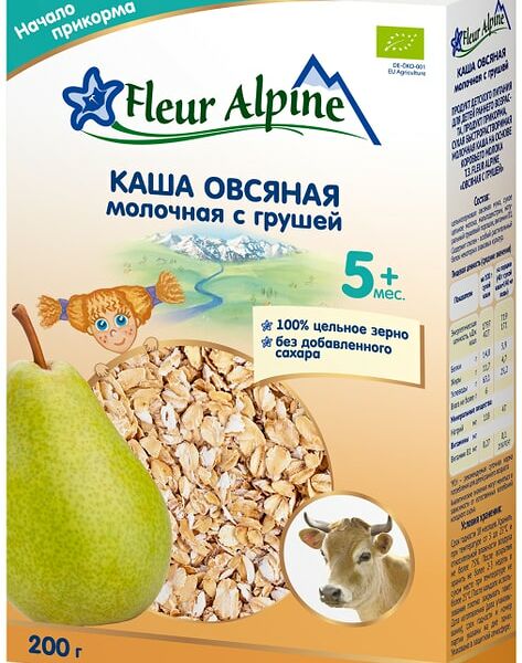 Каша овсяная Fleur Alpine молочная с грушей, с 5 месяцев 200 г