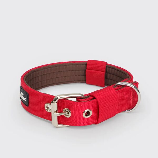 Ошейник Soft Classic S 3.2х52.5 см красный с коричневым