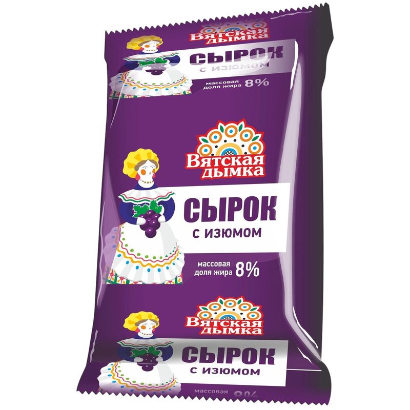 

Сырок творожный Вятская дымка с ванилью и изюмом 8% 90 г