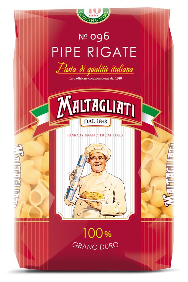 

Изделие макаронное Maltagliati Pipe Rigate 096 Рожок крупный 450 г