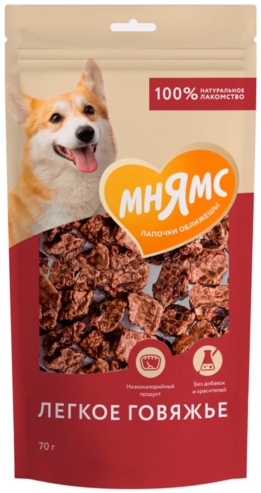 

Лакомства для собак Мнямс говяжье легкое 70 г