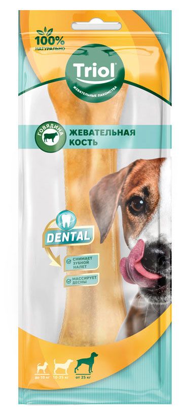 

Лакомство для собак Triol Dental Кость из жил 20 см 150 г
