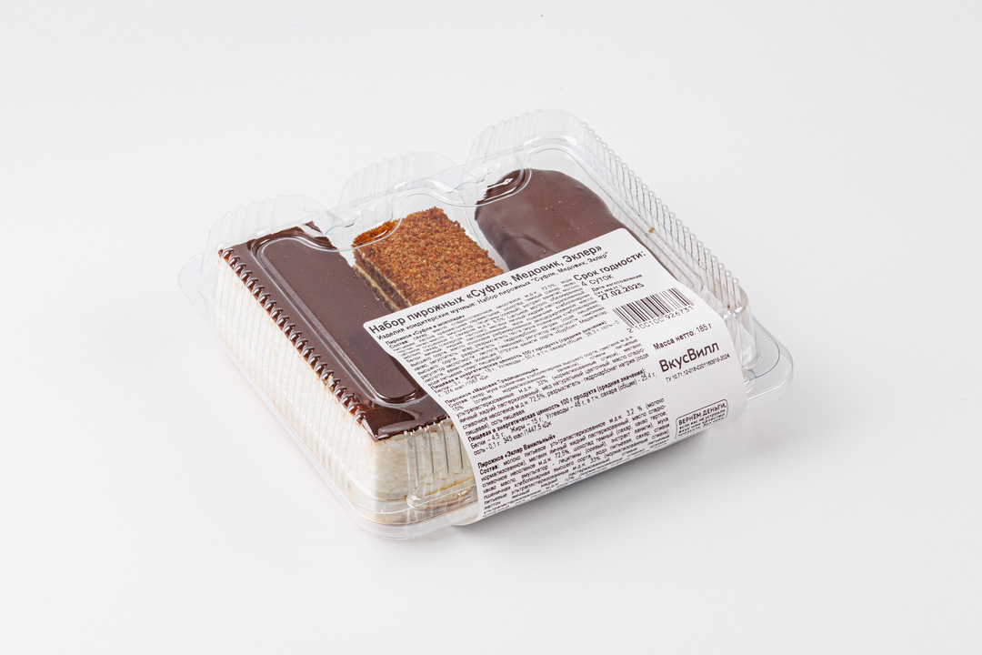 

Набор пирожных Суфле Медовик Эклер 3 шт. 185 г