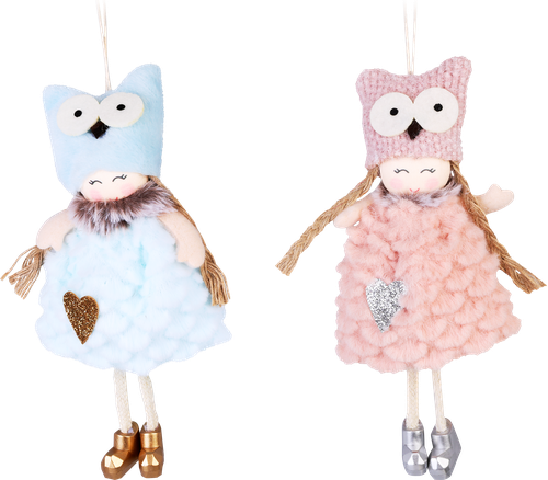 

Украшение елочное Homeclub Девочка-совушка 15 см 1 шт. дизайн в ассортименте