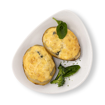 

Лодочки картофельные запеченные со шпинатом и курицей 300 г