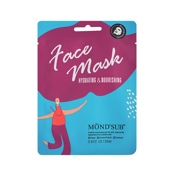 Маска для лица Mond'Sub увлажняющая и питательная с экстрактом кокоса и пантенолом 25 мл