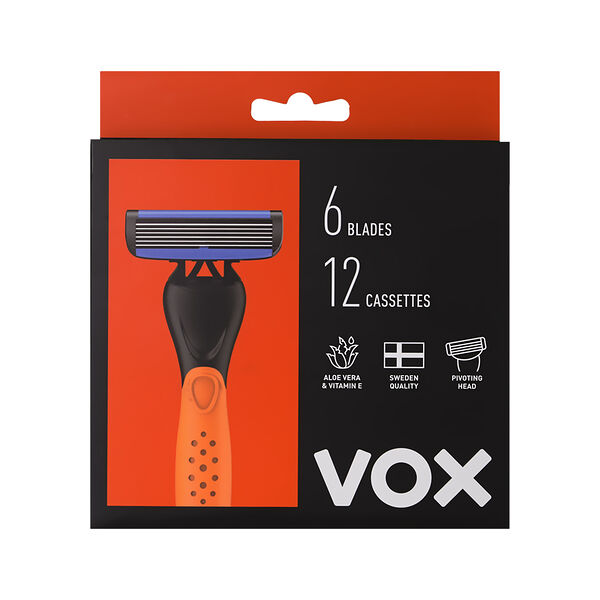 Станок для бритья VOX For Men 6 лезвий с 12 сменными кассетами 1 шт.