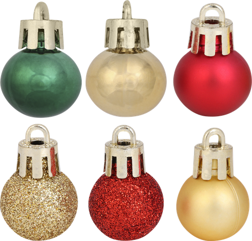 

Набор елочных шаров Homeclub в пластиковом шаре красный, золотой, зеленый 2 см 30 шт