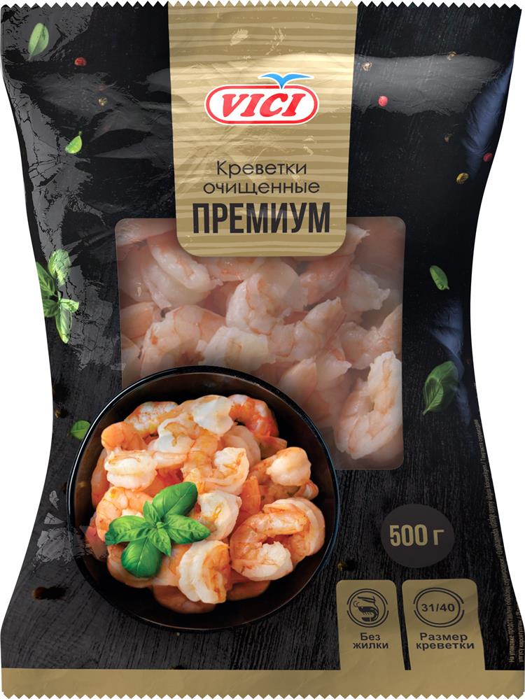 

Креветки Vici королевские очищенные премиум 31/40 500 г