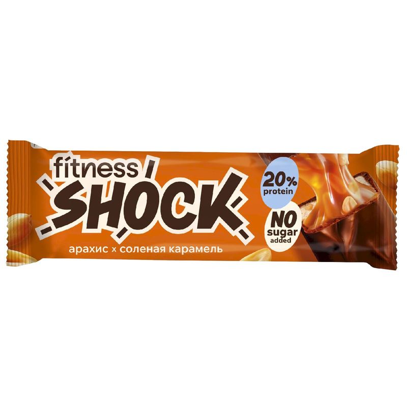 

Батончик глазированный Fitnes Shock соленая карамель 50 г