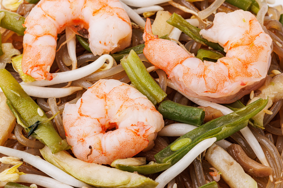 

Лапша ВкусВилл из батата с креветками в соусе терияки 210 г