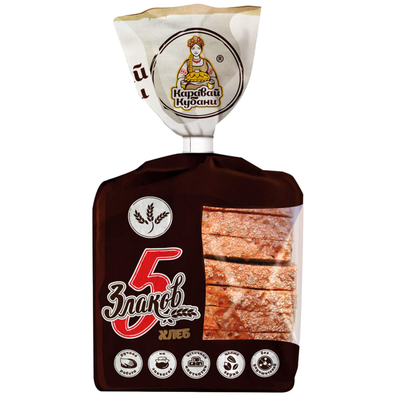 

Хлеб Каравай Кубани Пять злаков в нарезке, 250 г