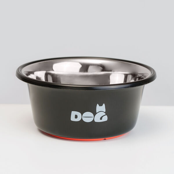 Миска Petmax Logo art dog 850 мл черная