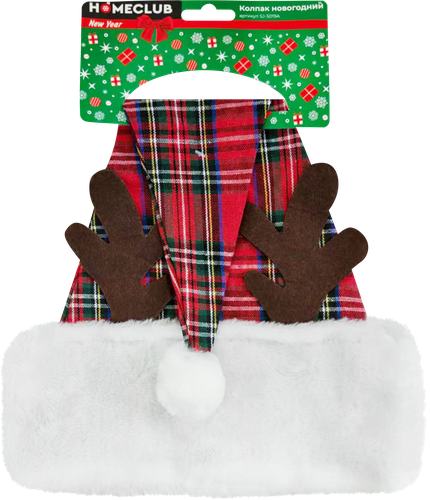 

Колпак новогодний Homeclub с рожками 1 шт цвет в ассортименте