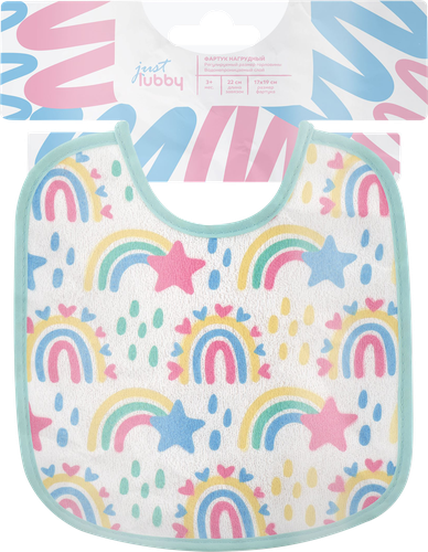 

Фартук нагрудный LUBBY Just на завязках, текстиль, с 0 месяцев