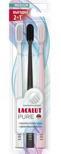 

Щетка зубная Lacalut Pure средней жесткости 3 шт.